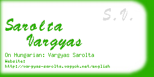 sarolta vargyas business card